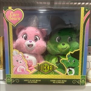 Wicked X Care Bears: Love A Lot  and Good Luck Bear Set. NWT.